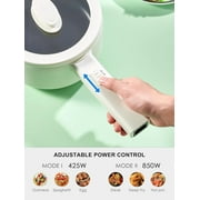 Hot Pot Electric With Steamer, 1.6L Ramen Cooker Non-Stick Sauté Pan for Steak, Egg, Fried Rice, Ramen, Oatmeal, Soup, Portable Personal Perfect Suit Dorm Room and Apartment (White)
