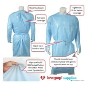 Level 2 Isolation Gown, Blue, Pack of 10