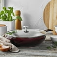 thumbnail image 2 of STAUB Cast Iron Pan with Lid 10-inch, 2.9 Quart Serves 2-3, Fry Pan, Cast Iron Skillet, Wok, Made in France, Grenadine, 2 of 2