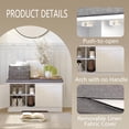 thumbnail image 5 of Shoe Bench, Entryway Storage Bench with Doors, Cushion, 2-Tier Shoe Rack with 6-Cubby, 31.5”L x 13.8”W Shoe Organizer Cabinet, Adjustable Shelf, Living Room, Bedroom, White, 5 of 18