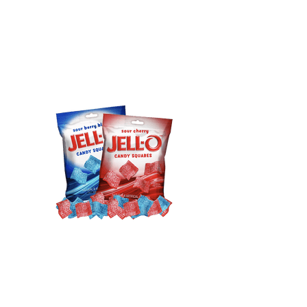 Jell-O Sour Candy Squares Berry Blue Cherry Red Soft Chewy 4 Pack 4.5 OZ  | Easter baskets fillers, spring candy snacks, Valentine's, Christmas goodie bags