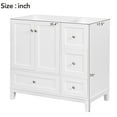 thumbnail image 4 of 36" Bathroom Vanity Cabinet With 2 Doors Pull In/Out Drawers Free Standing Solid Wood Frame Bathroom Vanity For Bathroom Garage Garden (Sink Not Included), 4 of 9