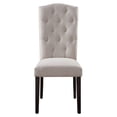thumbnail image 2 of Beige Linen Side Chairs Set of 2 with Tufted Back and Tapered Legs for Dining, 2 of 4