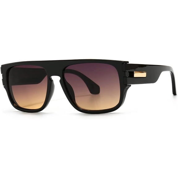 Mewfacos Vintage Flat Top Sunglasses Women Men Metal Gradient Sun Glasses UV400 Shades gafas de sol