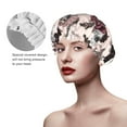thumbnail image 4 of Easygdp Retro Red Black Roses Shower Caps for Women, Double Waterproof Layers Shower Cap, Quick Drying Bath Hair Cap Reusable, 4 of 9