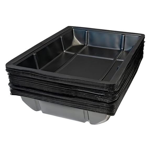 Disposable Cat Litter Tray Liners - 50 Pack - Odor Control, Easy Clean Up - Black, Recycled Plastic - Convenient Cat Litter Box Replacement