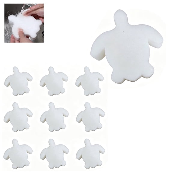10 Pcs Pool Oil Absorber Sponge, Scum Absorber for Hot Tub, Spa & Swimming Pool, Turtle Scum Filter Sponge, Reusable Oil Absorbing Pad for Cleaner Water