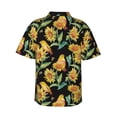 thumbnail image 3 of Goofa Sunflowers And Bird Hawaiian Shirt for Men, Unisex Summer Beach Casual Short Sleeve Button Down Shirts,Aloha Tropical Floral print shirt-Small, 3 of 9