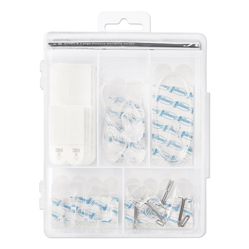 Clear Hooks And Strips, Plastic, Asst, 16 Picture Strips/15 Hooks/22 Strips/pk | Bundle of 10 Packs