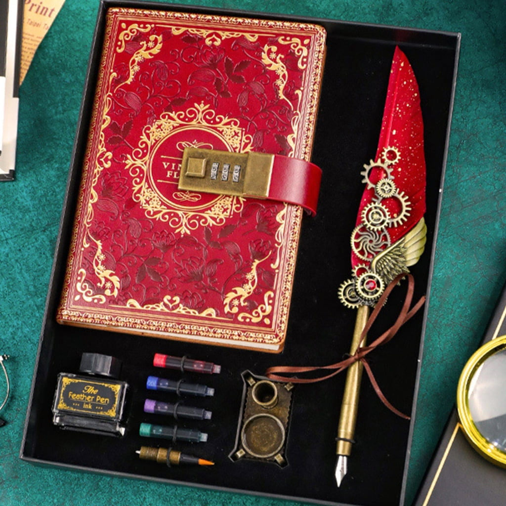 Delicate Set Password Journal PU Leathers Cover Combination Diary Digital Notebook Umbrella