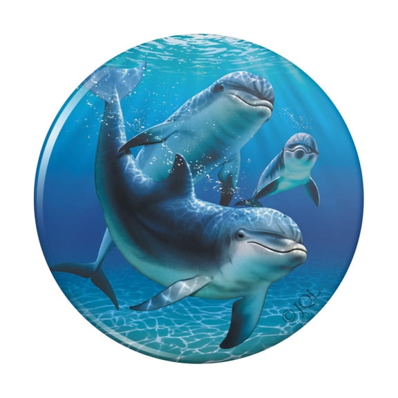 Dolphin Pals Ocean Diving Kitchen Refrigerator Locker Button Magnet