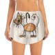 thumbnail image 2 of Balery Brown Cat Cartoon Pantalones cortos deportivos para mujer con forro y dos bolsillos, elásticos, para entrenamiento, gimnasio, yoga-Large, 2 of 7