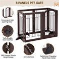 thumbnail image 4 of Yaheetech 32.5" Freestanding 6-Panel Foldable Pet Gate with Support Feet, Espresso, 4 of 7
