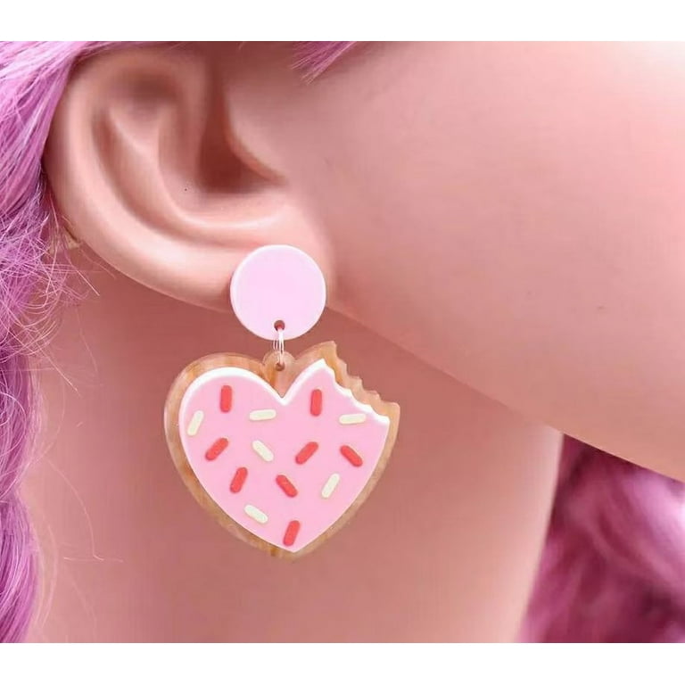 2 Pairs Cherry Hoop Earrings For Women – 14K Gold Plated Red Cherry Drop Earrings With Leaf Detail | 3D Fruit Jewelry Summer Gift