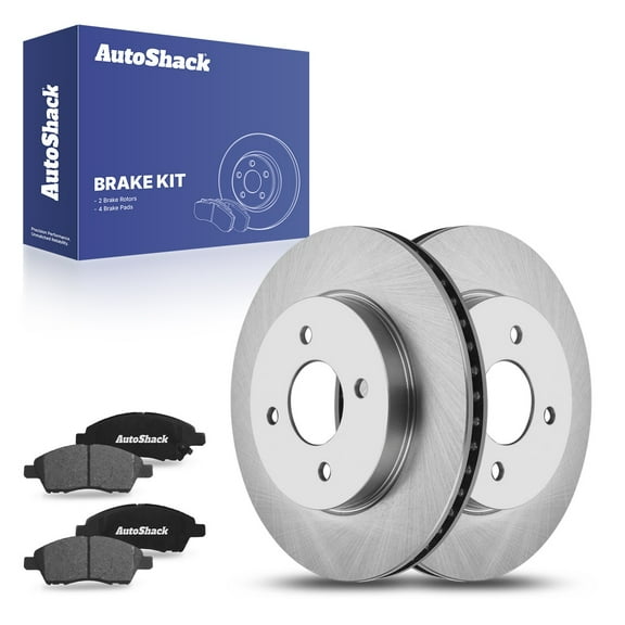 AutoShack 10.24" (260 mm) Front Vented Brake Rotors   Ceramic Brake Pads | Replacement for 2012-2019 Nissan Versa 2014-2019 Nissan Versa Note | 6-PC Brake Kit