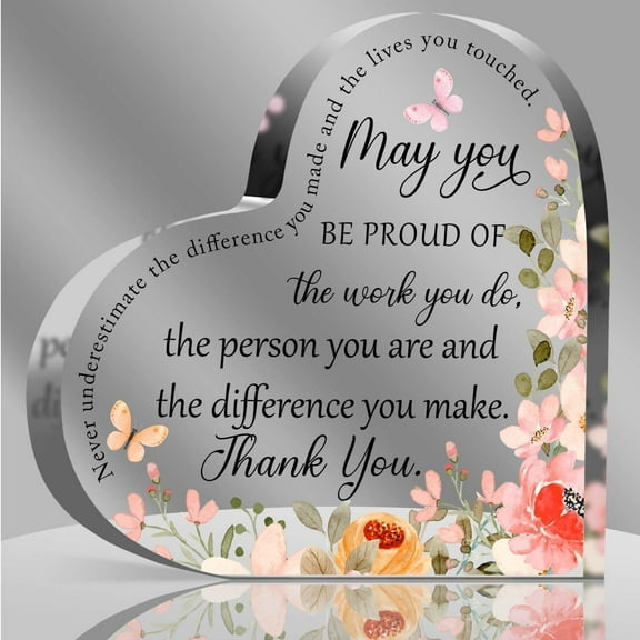 Acrylic Heart Retirement Gifts For Women, Employee Appreciation, Farewell Gifts For Coworker Employee, Going Away Leaving Gifts, Desk Decor Engraved Heart Keepsake Retirement Inspirational Gifts