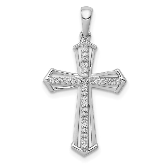 10K White Gold 1/8ct. Diamond Passion Cross Pendant