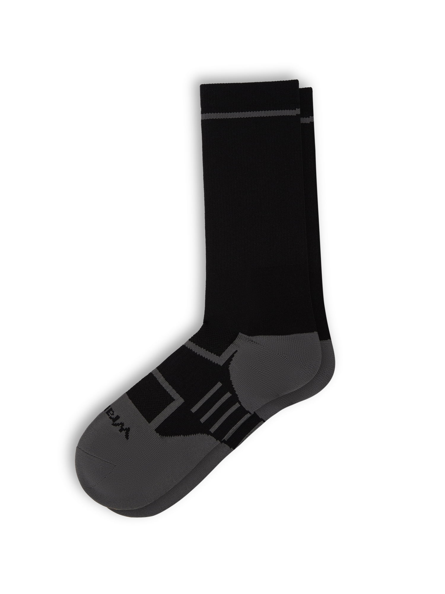 Wrangler Comfort Compression Crew Socks for Men, Size 6-12, Black, 3 Pairs