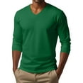 thumbnail image 2 of Plebaso Mens Long Sleeve V Neck Shirts Casual Loose Tee for Men Lightweight Solid Color Pullover Tops, 2 of 6