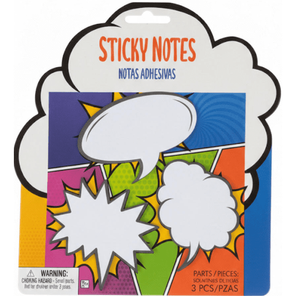 Comic Speech Bubble Sticky Notes – 3-Piece Adhesive Note Set