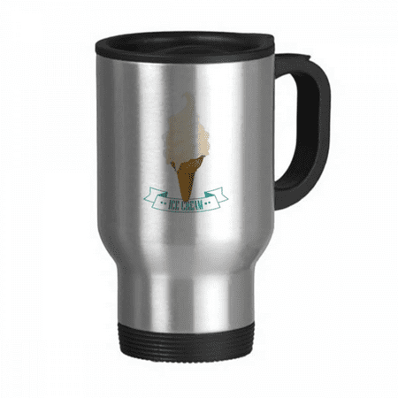 

White Popsicles Ice Cones Travel Mug Flip Lid Stainless Steel Cup Car Tumbler Thermos