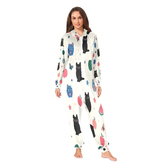 IAUYY Unisex Adult Onesie Pajamas Ultra-Soft Crystal-Soft Fabric, Halloween Adult Onesie Pajamas Adults,With a Zipper Plus Size Onesie Pajamas, Fresh Butterfly