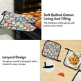 thumbnail image 4 of 5 Pcs Kitchen Set Heat Resistant Oven Mitts and Non-Slip Pot Holders with Adjustable Cooking Apron Colorful Small Stones, 4 of 6