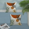 thumbnail image 4 of Boho Pillow Covers 16x16 Set of 2 Abstract Green Orange Gold Sunset Throw Pillow Covers Outdoor Decor Mid Century Bohemian Style Tropical Leaf Pillowcase Farmhouse Cushion Case for Home Couch, 4 of 6
