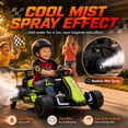 thumbnail image 4 of Conchico 12V Electric Drift Go Kart for Kids, Powered Ride on Toy Car with Rear Swivel Wheels, Water Spray Function, Cup Holder for Boys Girls Ages 3-8, Green, 4 of 9