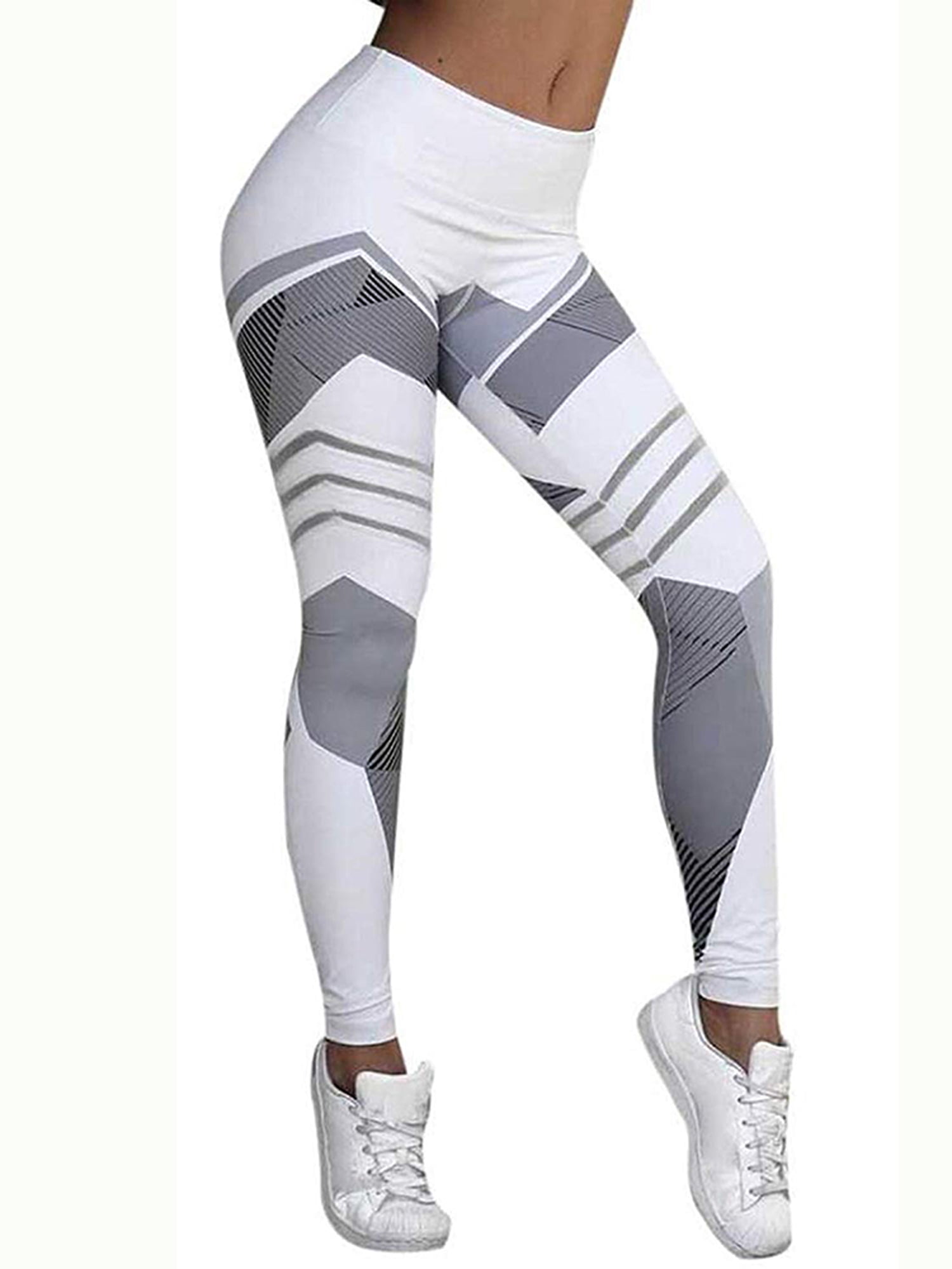 LELINTA Women's Leggings Pants Geometric Print Sports Gym Workout ...