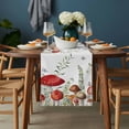 thumbnail image 2 of Mushrooms Eucalyptus Table Runner - 120 Inch Long, Kitchen Dining Table Runner Dresser Scarves, Sage Green Botanical Butterflies Farmhouse Decor for Coffee Tables Wedding Party Banquet, 2 of 8