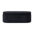 thumbnail image 3 of Modern End of Bed Bench with Storage Upholstered Sherpa Fabric Large Storage Bench Ottoman Shoe Stool Long Bench Window Sitting Toy Storage Bench for Bedroom,Living Room,Entryway,Black, 3 of 6