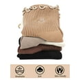 thumbnail image 6 of Spencer 2 Pairs Womens Socks Ruffle Turn-Cuff Comfort Crew Socks Cotton Cushioned Ankle Socks for Women, Khaki, 6 of 9
