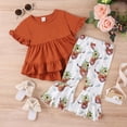 thumbnail image 4 of Gerichy Girls Summer Outfits, Toddler Girls Summer Fly Sleeve Solid Tops And Skirts 2PCS Outfits Clothes Set For Children Clothes, 4 of 9