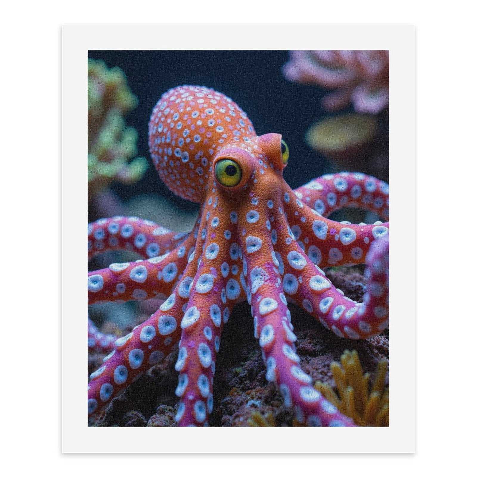 Paint by Numbers Kit for Adults, Octopus Vivid Coral Ocean Scene Paint by Numbers, Easy Paint by Numbers Kit for Adults Beginner, DIY Adult Paint by Number Kits on Canvas, Home Decor