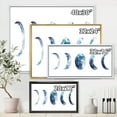 thumbnail image 4 of Designart 'Magic Blue Moon Phases On White' Bohemian & Eclectic Framed Canvas Wall Art Print, 4 of 5