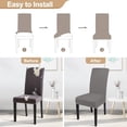 thumbnail image 4 of Dining Room Chair Covers Set of 6, Stretch Solid Color Parsons Chair Slipcover Spandex Removable Washable Kitchen Chair Protector Cover for Dining Room, Hotel, Ceremony (Pure Gray), 4 of 6