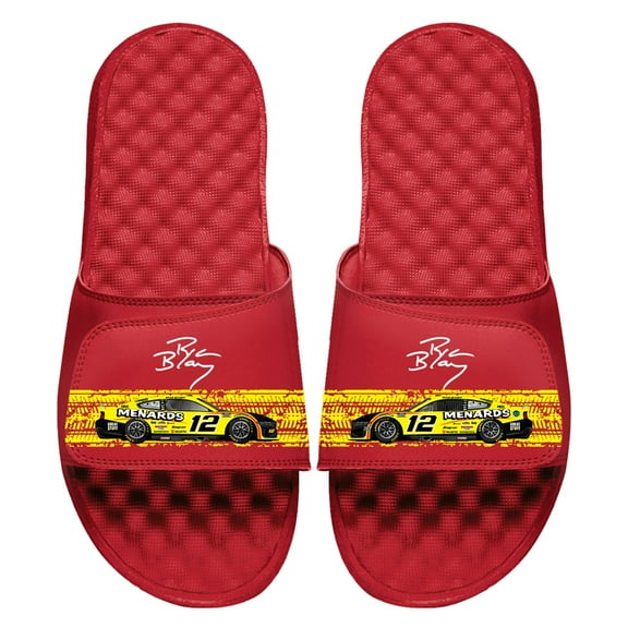 Youth ISlide Red Ryan Blaney Car Signature Stack Slide Sandals