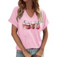 thumbnail image 2 of Womens Blouses Spring Tops Graphic Print T Shirt Casual Short Sleeve Tee Soft Daily Wear Blouse for Ladies, 2 of 5