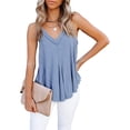 thumbnail image 1 of Camisetas de tirantes con cuello en V holgado para mujer, camisetas sin mangas informales de verano, camisetas holgadas, 1 of 6