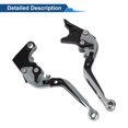 thumbnail image 5 of Unique Bargains Short Long Brake Clutch Levers for Yamaha YZF R1 99-01 6 Position Adjustable Motorcycle Handlebar Brake Lever Aluminum Alloy Black Handle Titanium, 5 of 6