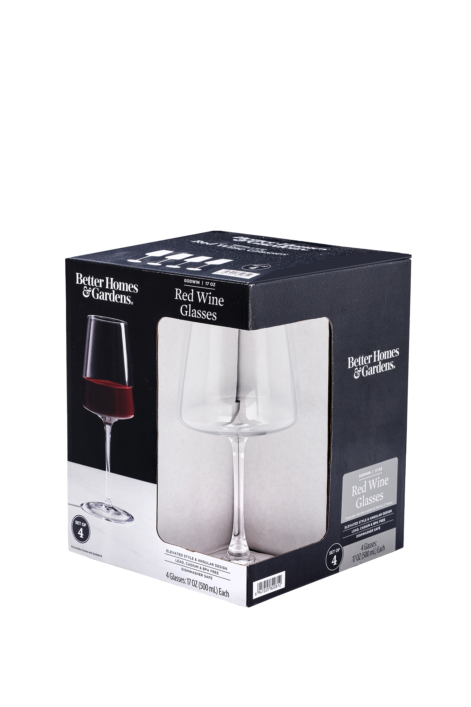Better Homes & Gardens Clear Flared Red Wine Glasses, 4-Pack photo 8