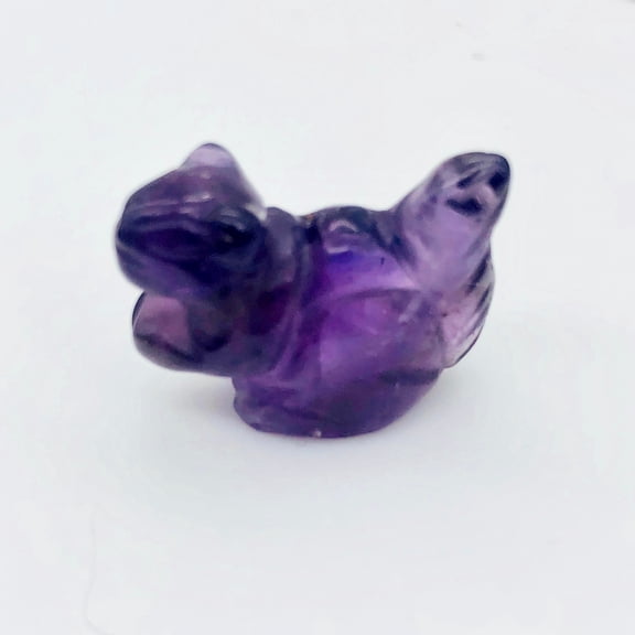 Charming Carved Amethyst Squirrel Animal Figurine | 22x15x10mm | Purple | 1 Figurine