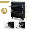 thumbnail image 3 of Vinform Shoes Cabinet with 2 Flip Drawers for Narrow Entryway, Shoe Storage Cabinet Wood Shoe Rack Organizer for Hallway Living Room (Black), 3 of 9