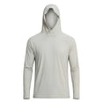 thumbnail image 3 of UTSJKR Men's Thumb Hole UPF 50+ Sun Proof Long Sleeve Hooded Shirt, Quick Dry Athletic Top, Outdoor Sports Beach Daily Anti UV Wear Gray S, 3 of 5