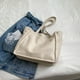 thumbnail image 4 of Bolsa de lona simple con letras grandes impresas para compras bolsos de clase (beige) Tmvgtek Para estrenar, 4 of 9