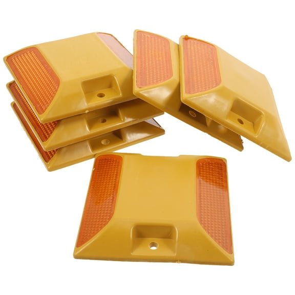 TABLZONE Road Reflectors For Driveway Yellow Plastic 6Pcs 3.7X3.7X0.6In