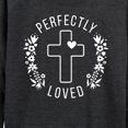 thumbnail image 3 of Instant Message - Perfectly Loved Lightweight French Terry Wide Neck Long Sleeve Graphic Shirt, 3 of 6
