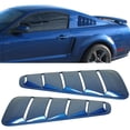 thumbnail image 2 of Ikon Motorsports Compatible with 05-09 Mustang V6 Painted # G9 Vista Blue Metallic Rear Quarter Side Window Louvers Scoop Cover Vent Panel 2PC - ABS, 2 of 5
