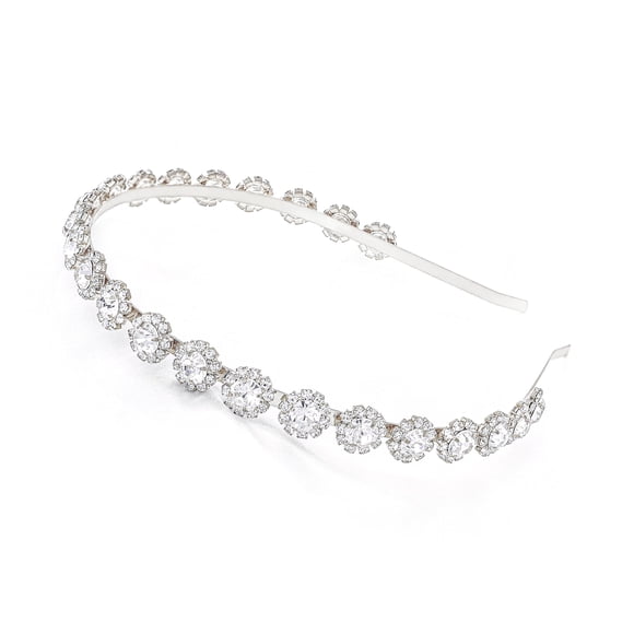 Ammei Tocado Nupcial Diadema de Boda con Cristal y Accesorios para el Cabello (Plata)